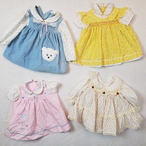 Vintage 12 mo Baby Girl Dresses 4 Adorably cute dresses